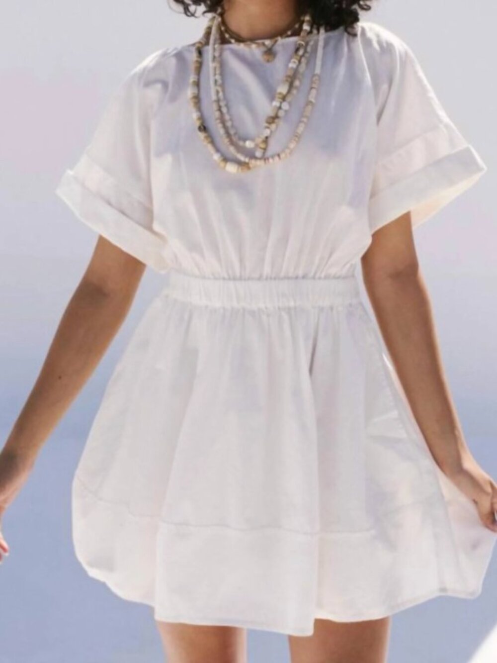 Free People White Full-Time Fun Mini Dress